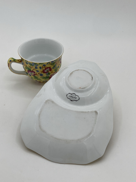 Chintz “Caroline” Snack Set – Vintage Floral Cup & Tray, Made in England - Picture 4 of 5